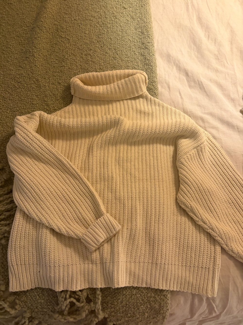 Free People Cream Cable Knit Sweater